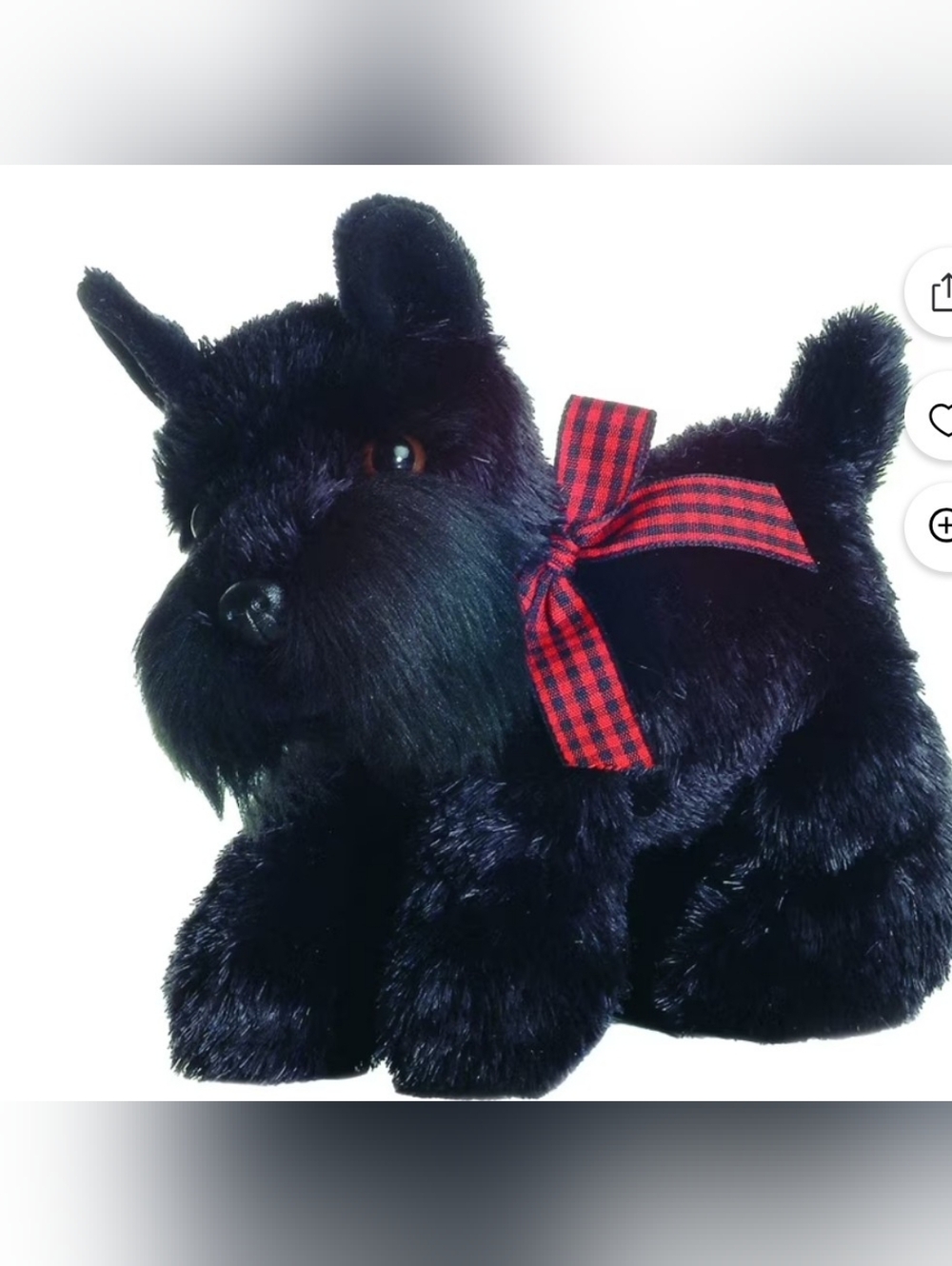Aurora Black Plush Dog (Scottish Terrier) With Tag, Stuffed Animal
